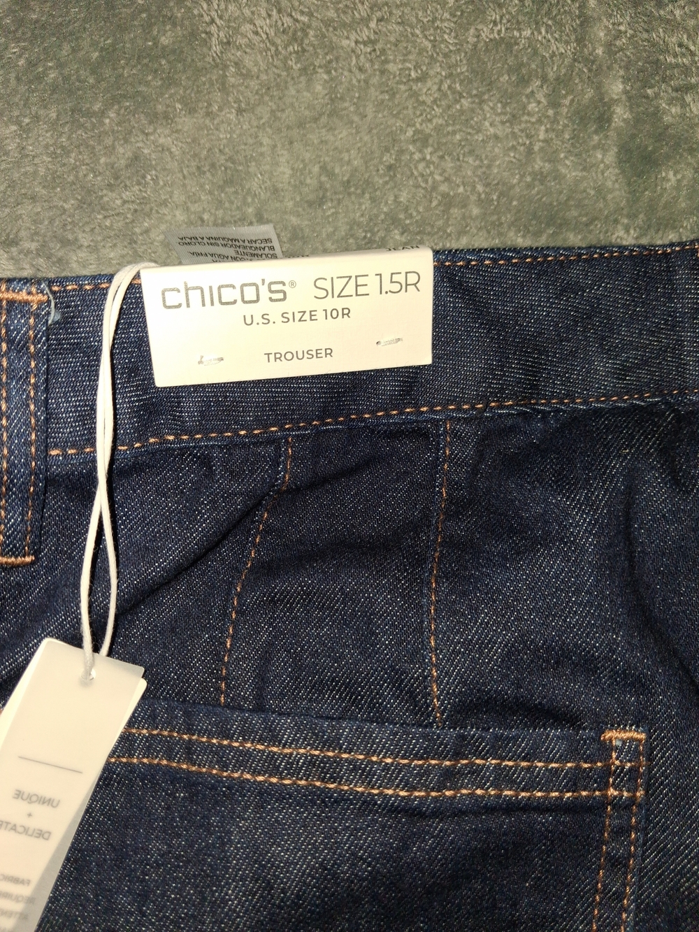 Chico's Womens Dark Indigo Jeans 10r Or 1.5 Wide Leg NWT - Picture 8 of 9